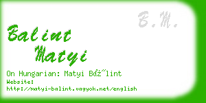 balint matyi business card